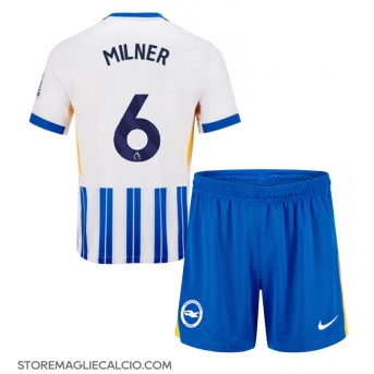 Brighton James Milner #6 Maglia Gara Casa Repliche 2024-25 Bambino Maniche Corte